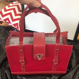 Red File Bag with handle